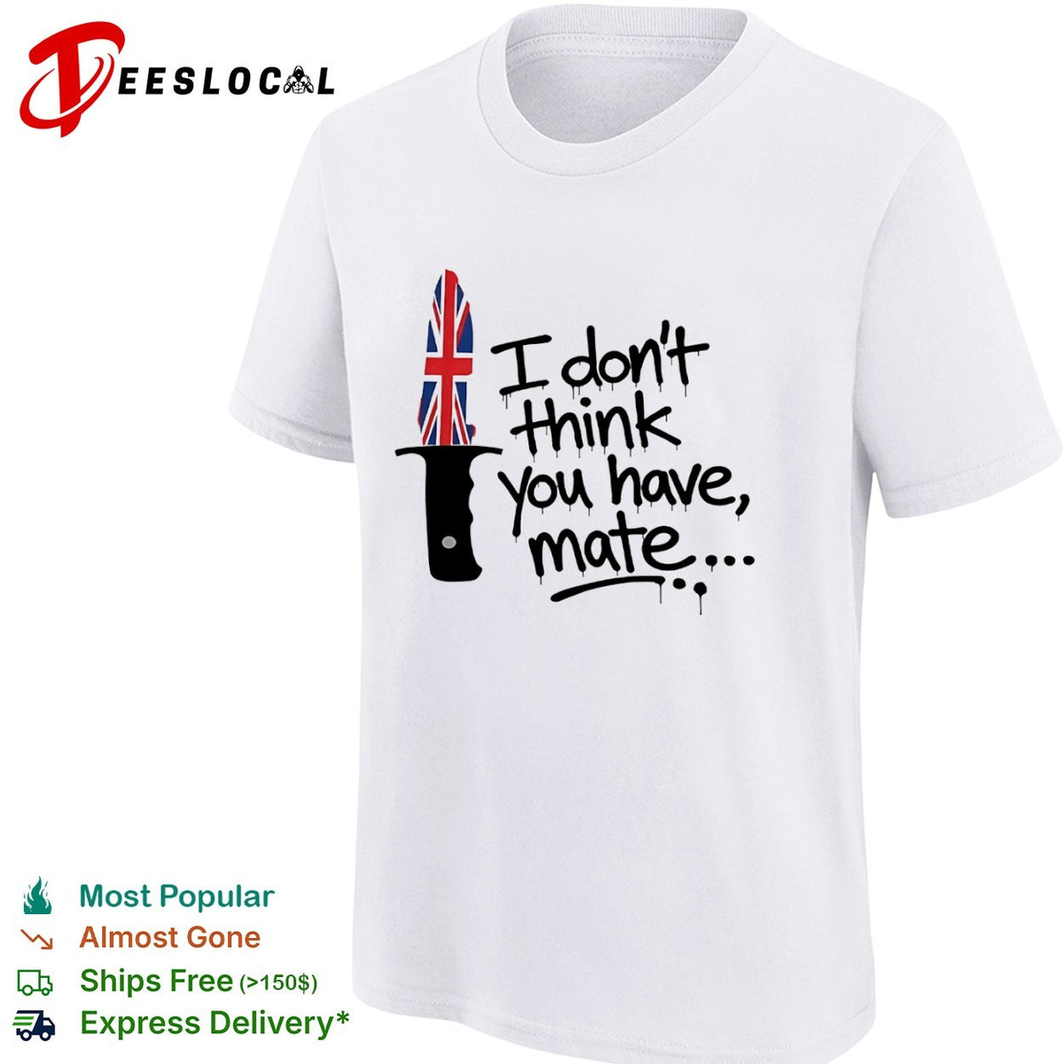 I don’t think you have mate UK Union Jack flag knife blade graphic print shirt