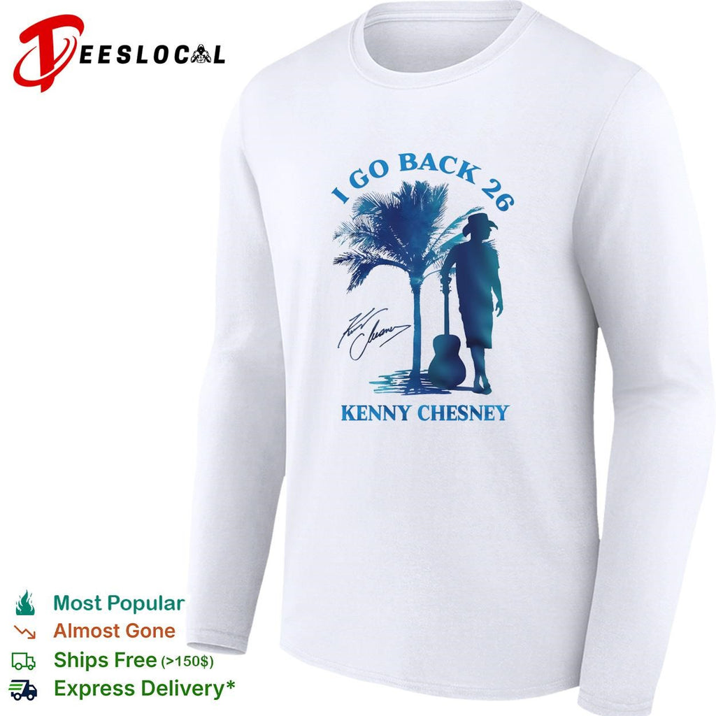 I go back beach silhouette guitar palm trees poster shirt