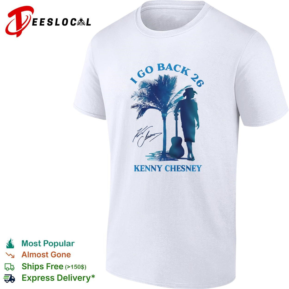 I go back beach silhouette guitar palm trees poster shirt