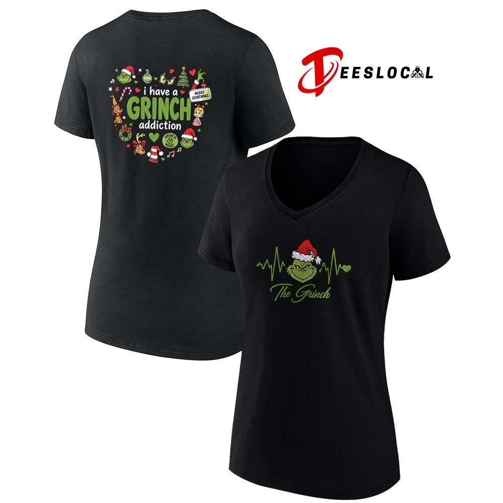 I have a Grinch addiction heartbeat signs shirt