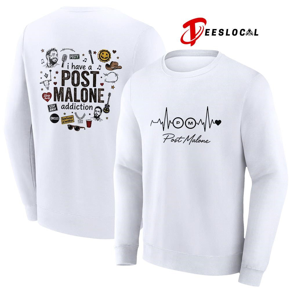 I have a Post Malone addiction heartbeat signs shirt
