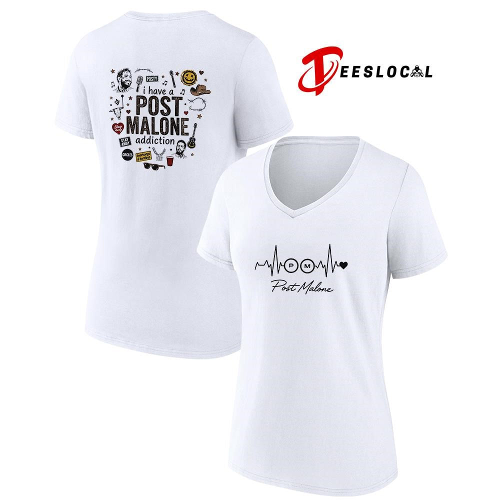 I have a Post Malone addiction heartbeat signs shirt