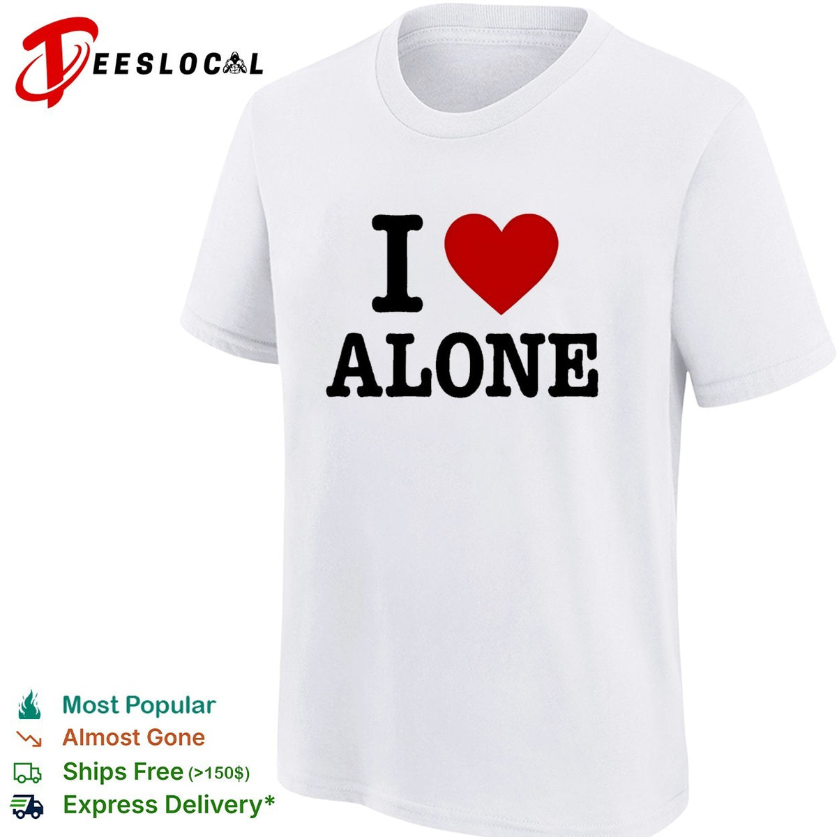 I love alone introvert heart humor shirt