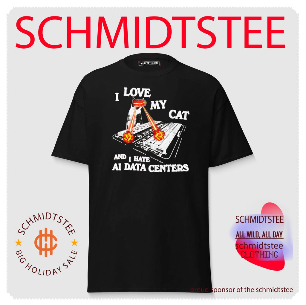 I love my cat and I hate AI data centers shirt