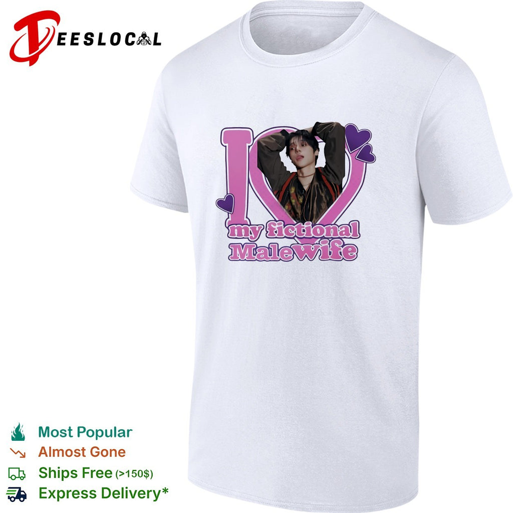 I love my fictional male wife K pop idol photo hearts shirt