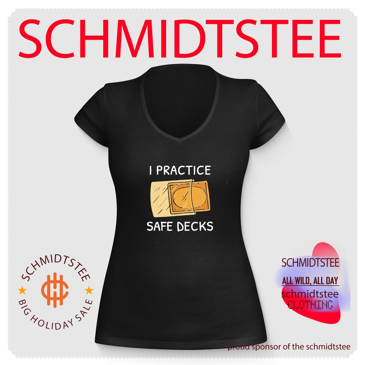 I practice safe decks graphic shirt