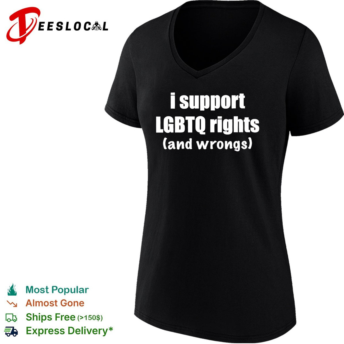 I support LGBTQ rights and wrongs Pride Month shirt