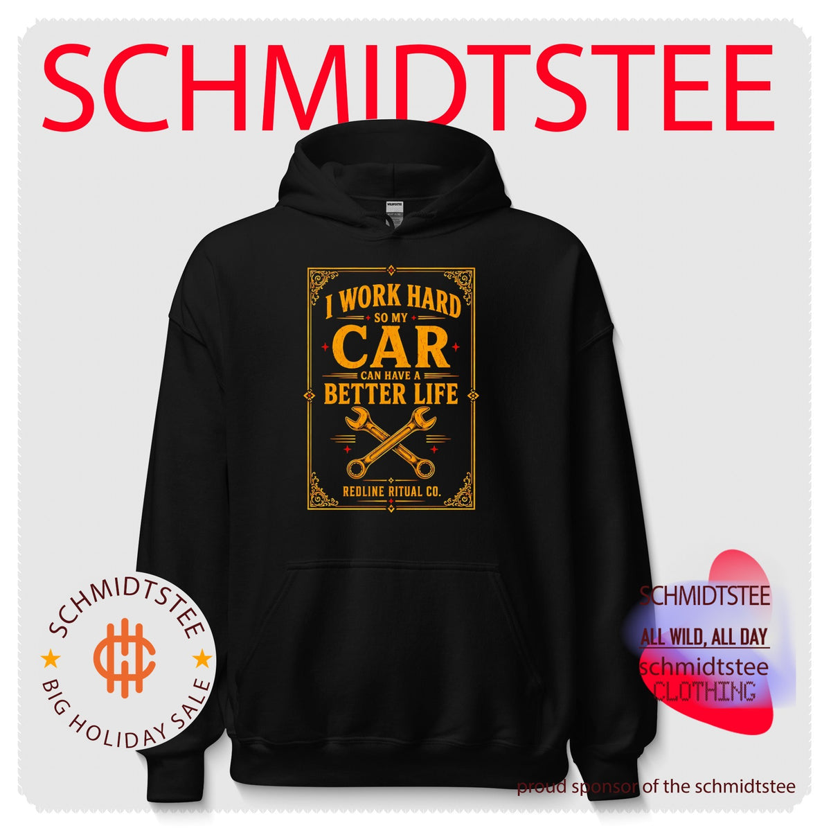 I work hard so my car can have a better life crossed wrenches shirt