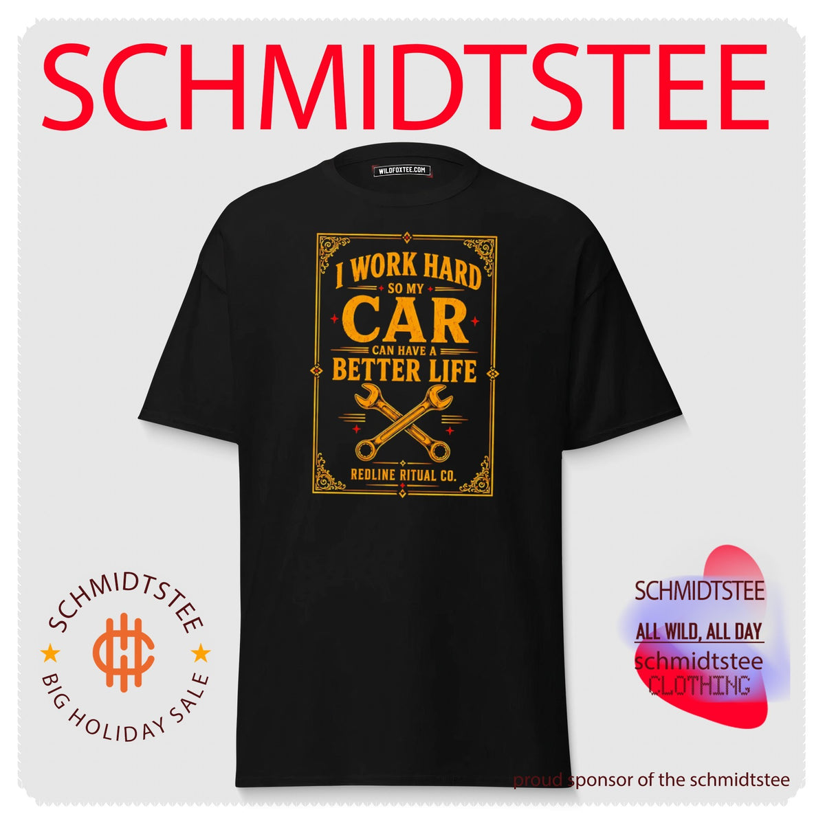 I work hard so my car can have a better life crossed wrenches shirt