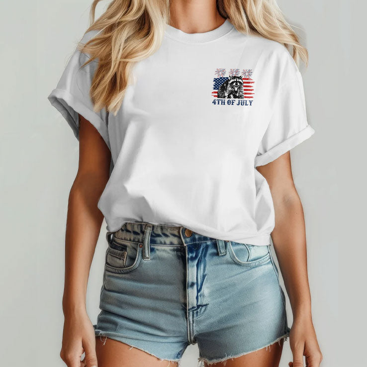 If I Ever Get Rabies You’re High On My Bitin List Funny Raccoon 4th of July Shirt