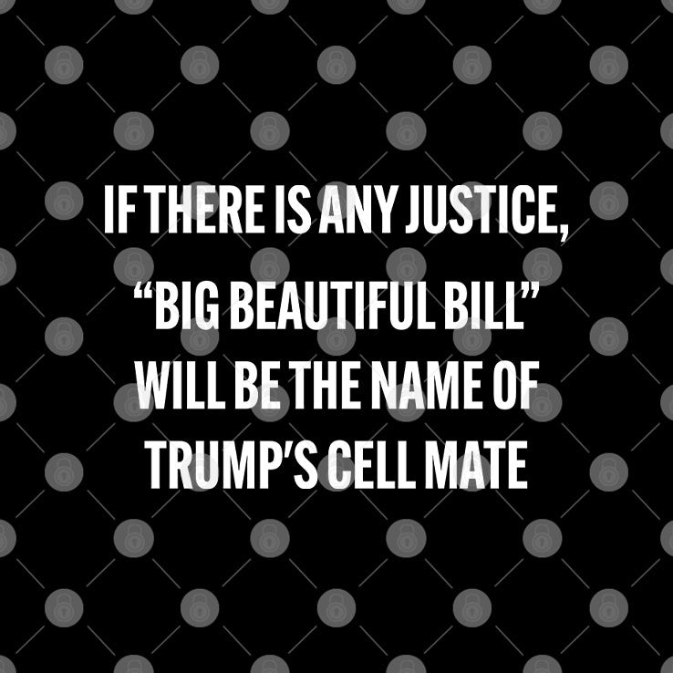 If There Is Any Justice Big Beautiful Bill Will Be The Name Of Trump’s Cell Mate Shirt