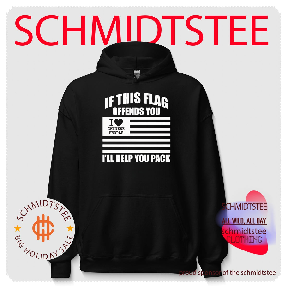 If This Flag Offends You I Love Chinese People I’ll Help You Pack shirt