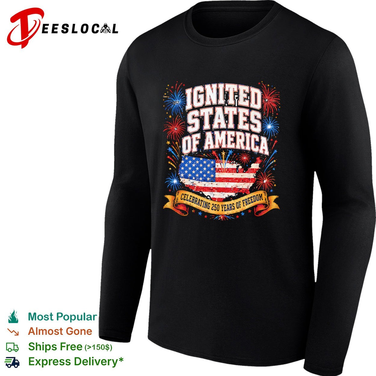 Ignited States of America celebrating 250 years of freedom fourth of july shirt