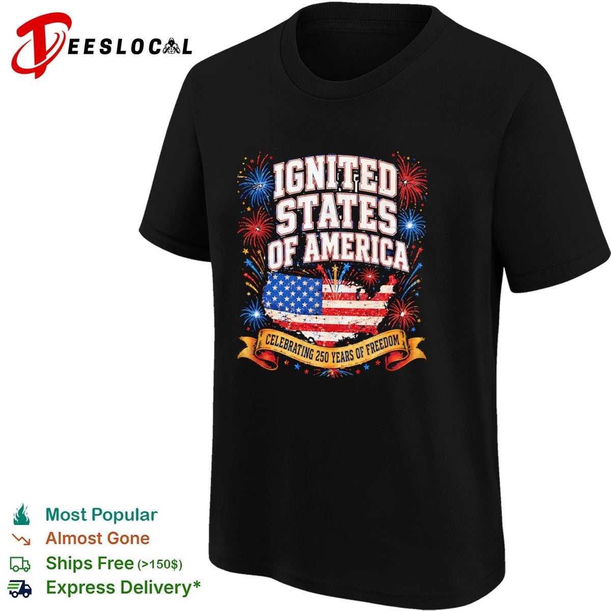 Ignited States of America celebrating 250 years of freedom fourth of july shirt