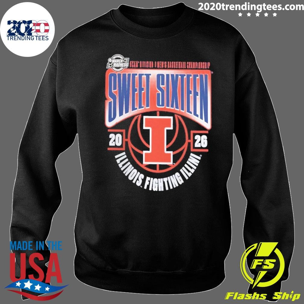 Illinois Fighting Illini 2026 NCAA Men’s Basketball Tournament March Madness Sweet 16 Signature Shirt