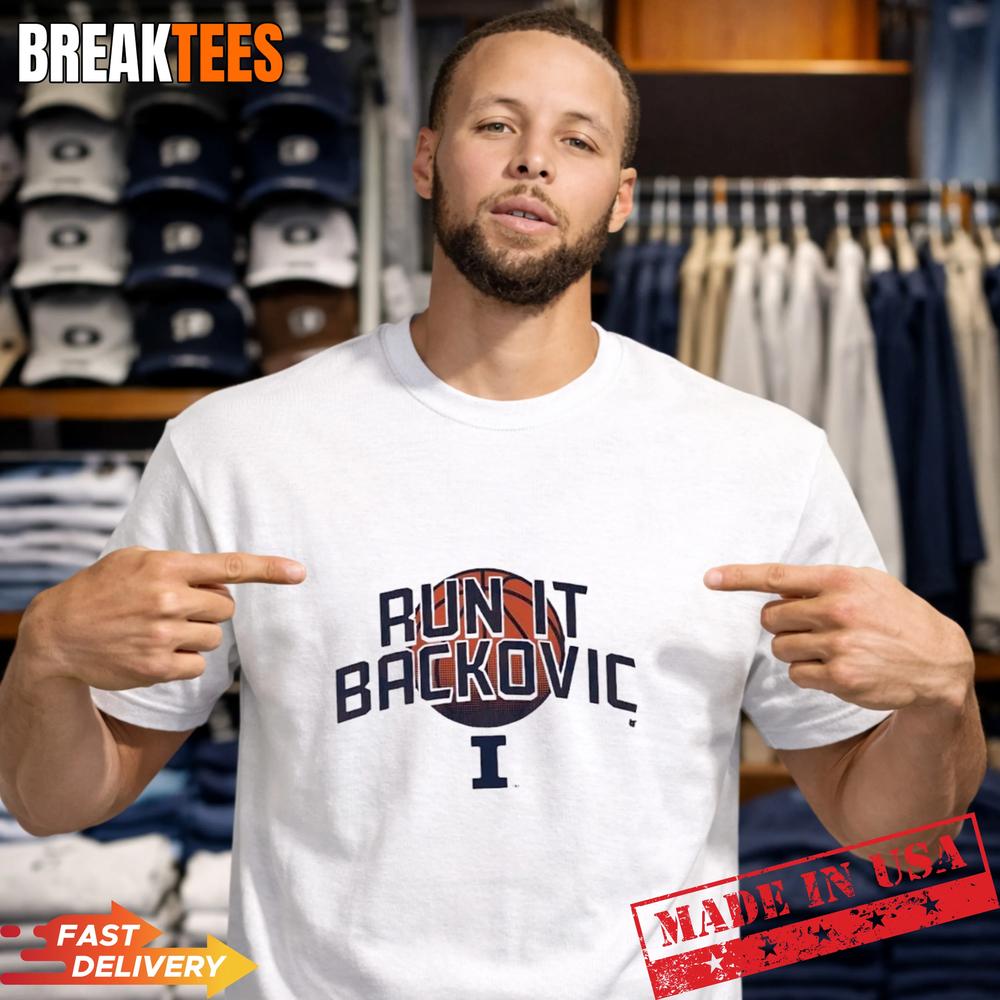 Illinois Fighting Illini Basketball Andrej Stojakovic Run It Backovic T-Shirt