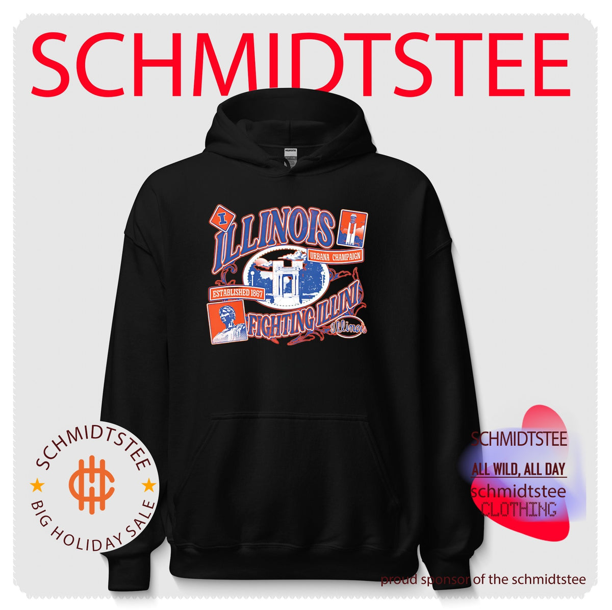 Illinois Fighting Illini Campus Landmark Postage shirt