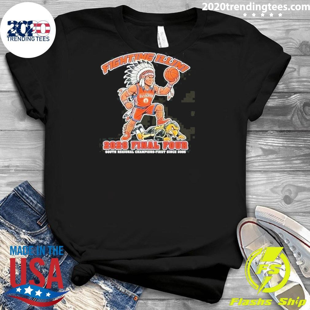 Illinois Fighting Illini Men’s Basketball Beat Iowa Hawkeyes 2026 Final Four Regional Champions Shirt