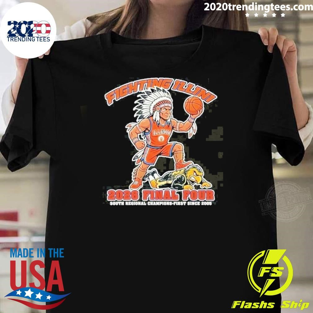 Illinois Fighting Illini Men’s Basketball Beat Iowa Hawkeyes 2026 Final Four Regional Champions Shirt