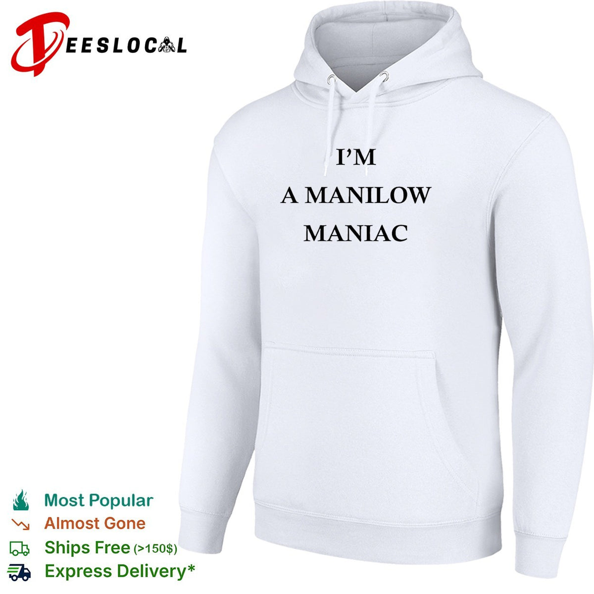 I’m a Manilow maniac Barry Manilow fan bold text shirt
