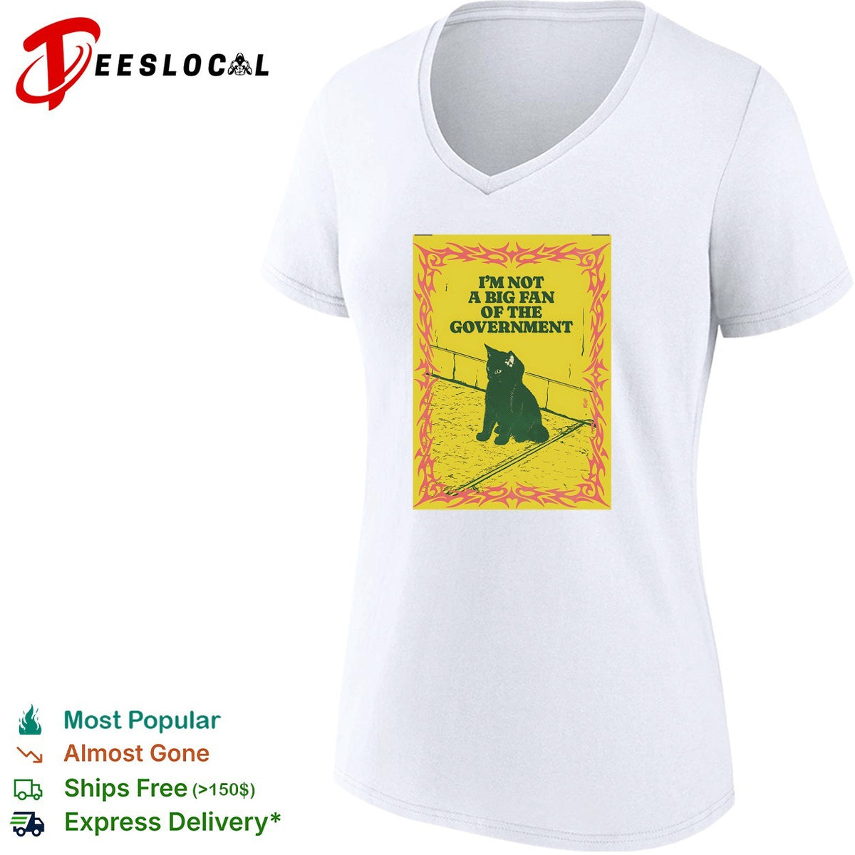 I’m not a big fan of the government black cat aesthetic anarchism humor shirt