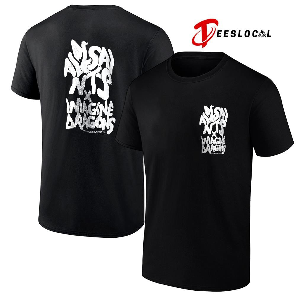 Imagine Dragons x All Saints Loom World Tour Drogando text shirt