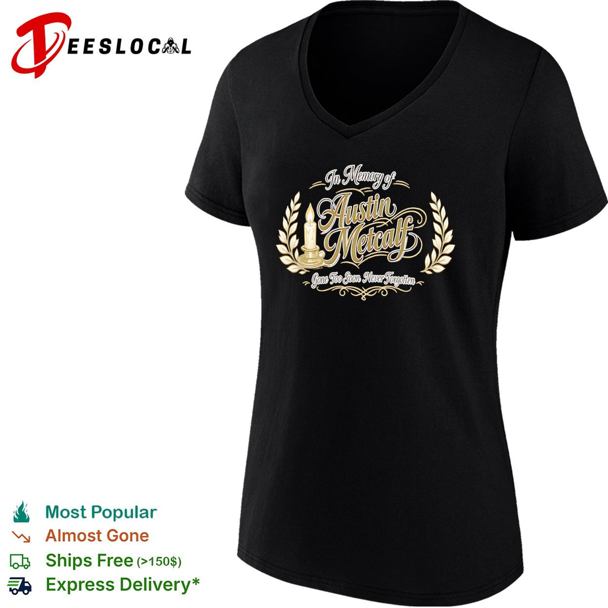 In Memory of Austin Metcalf Gone Too Soon Never Forgotten memorial shirt