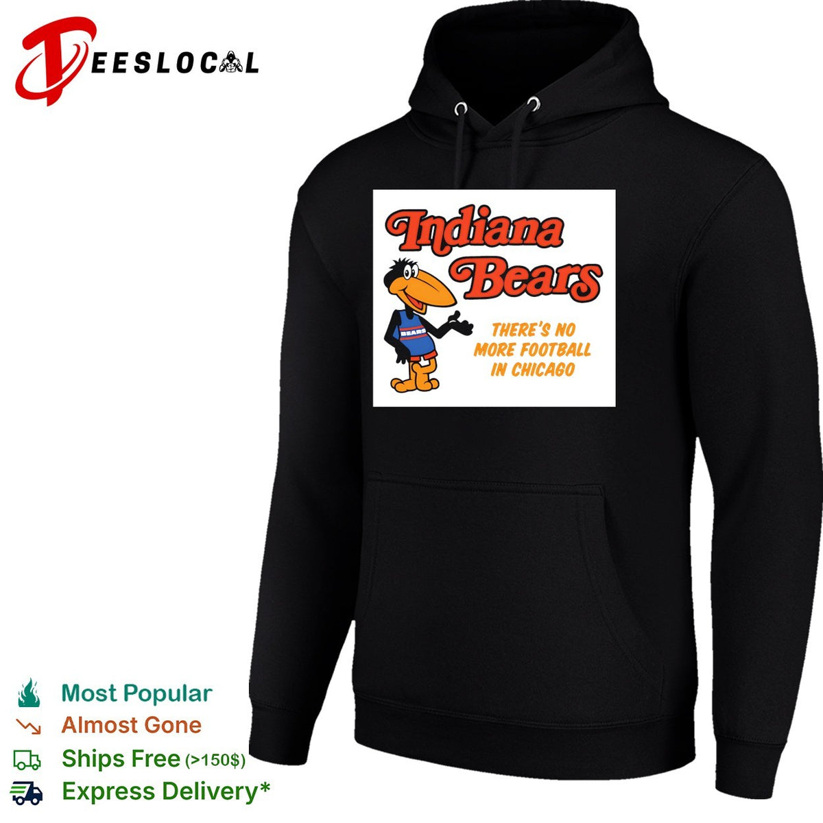 Indiana Bears there is no more football in chicago parody sports fan shirt