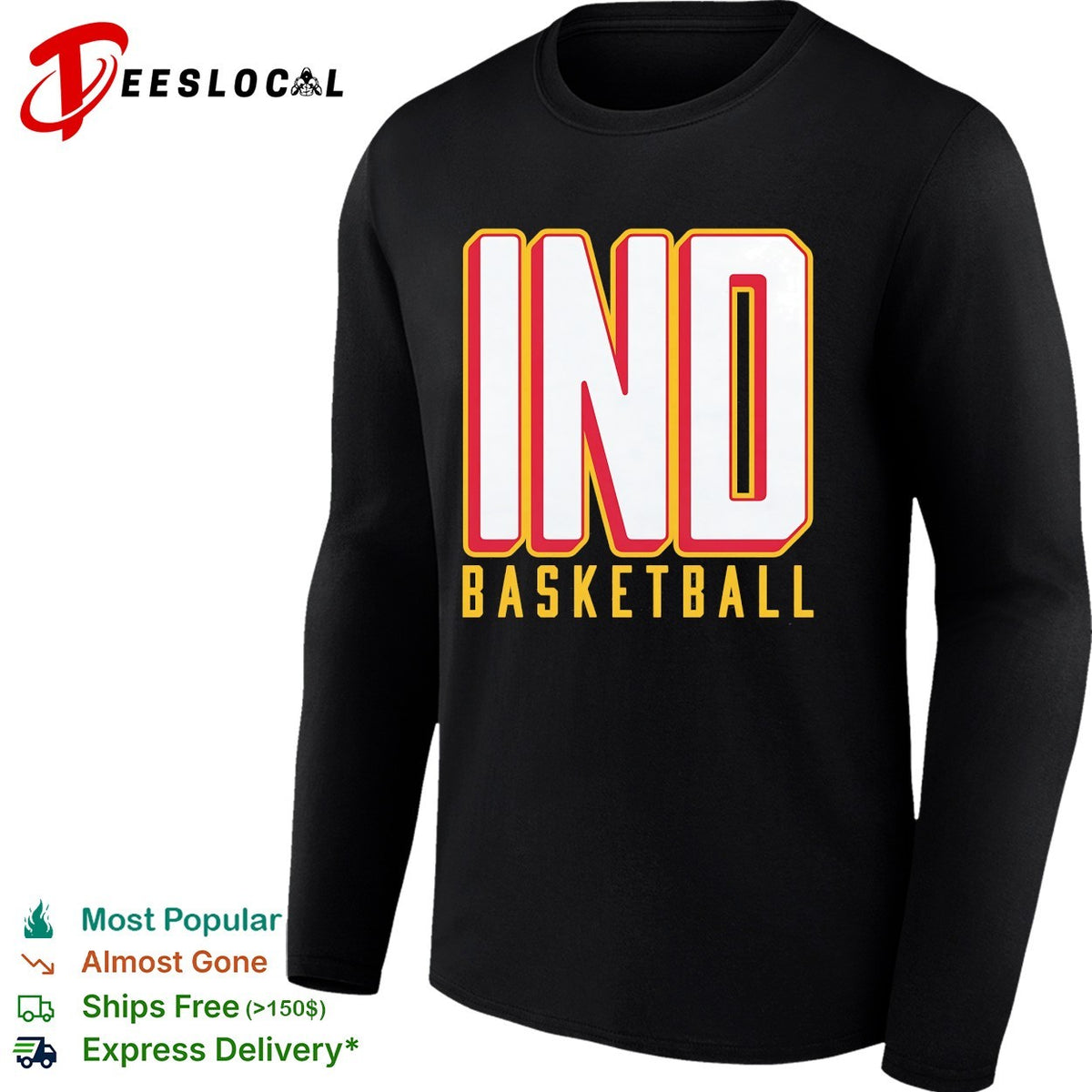 Indiana basketball bold stacked letters shirt
