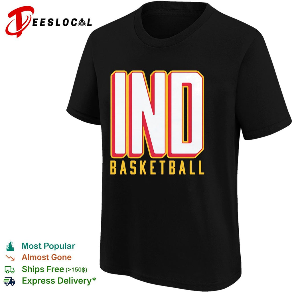 Indiana basketball bold stacked letters shirt