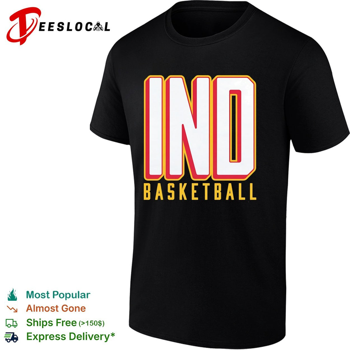Indiana basketball bold stacked letters shirt