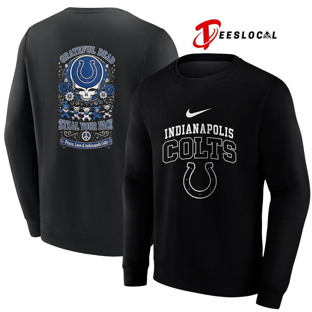 Indianapolis Colts x Grateful Dead steal your face peace love logo shirt