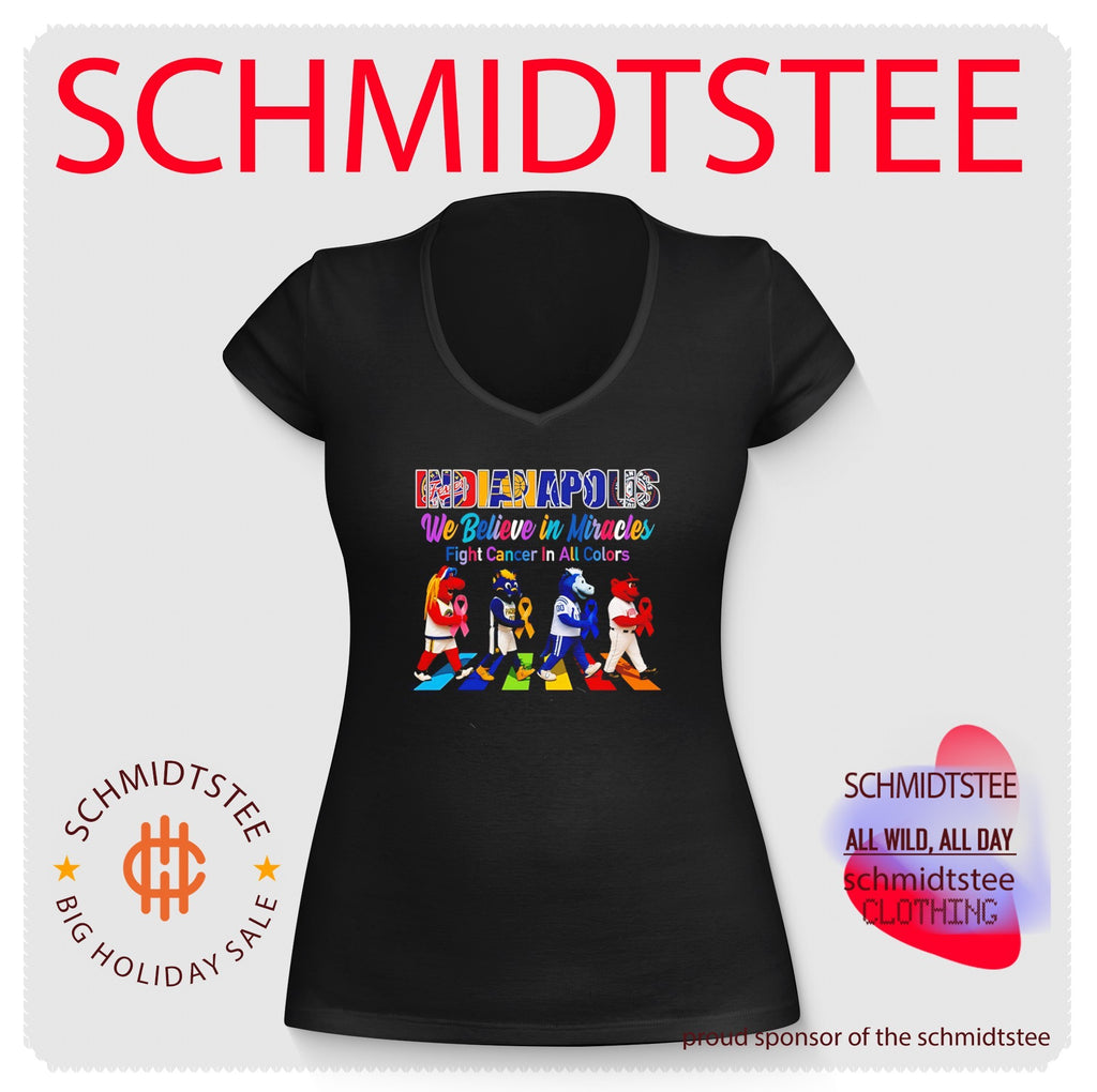 Indianapolis Sports We believe in Miracles fight cancer on all colors abbey road shirt
