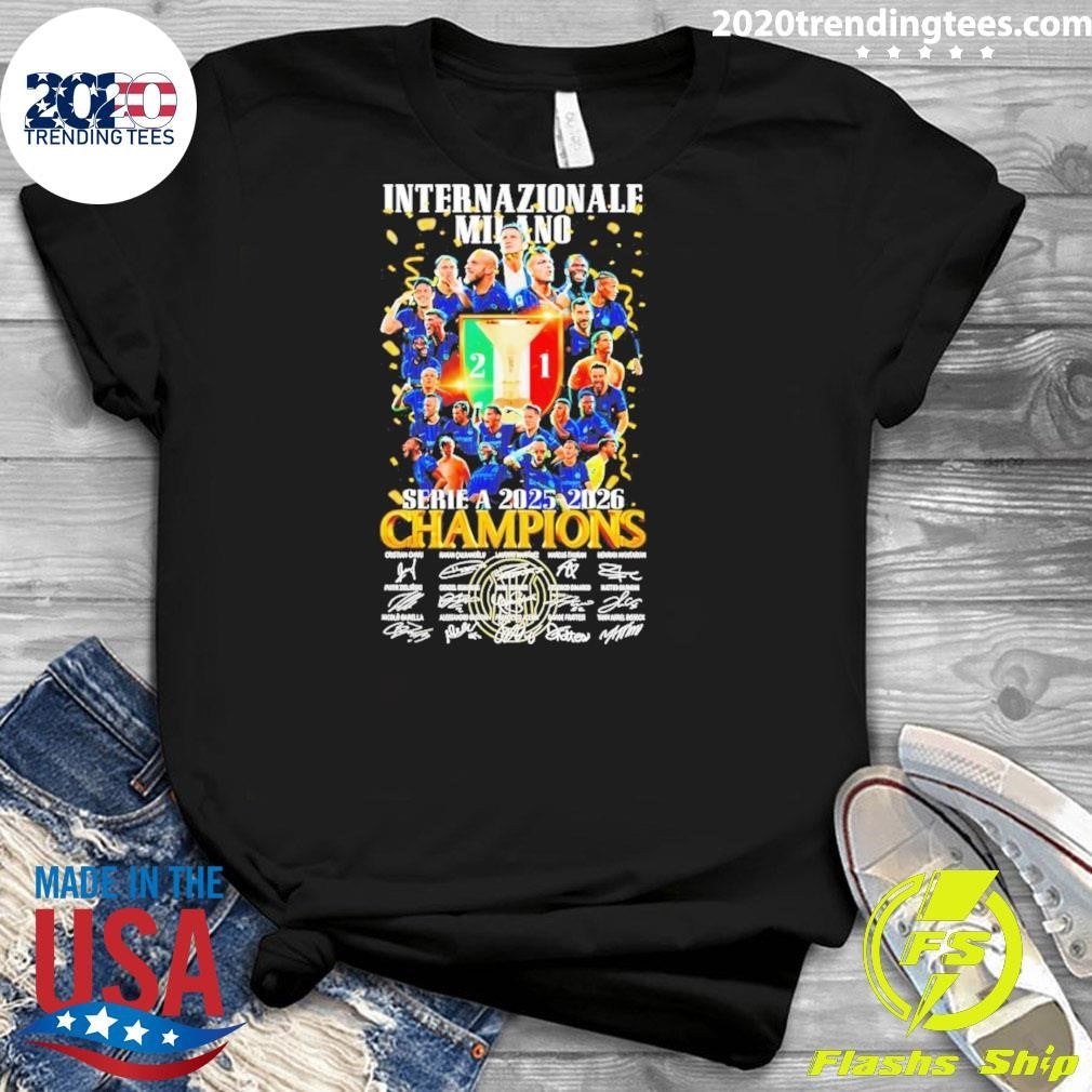 Internazionale Milano Inter Milan Serie A 2025-2026 Champions Signatures Shirt