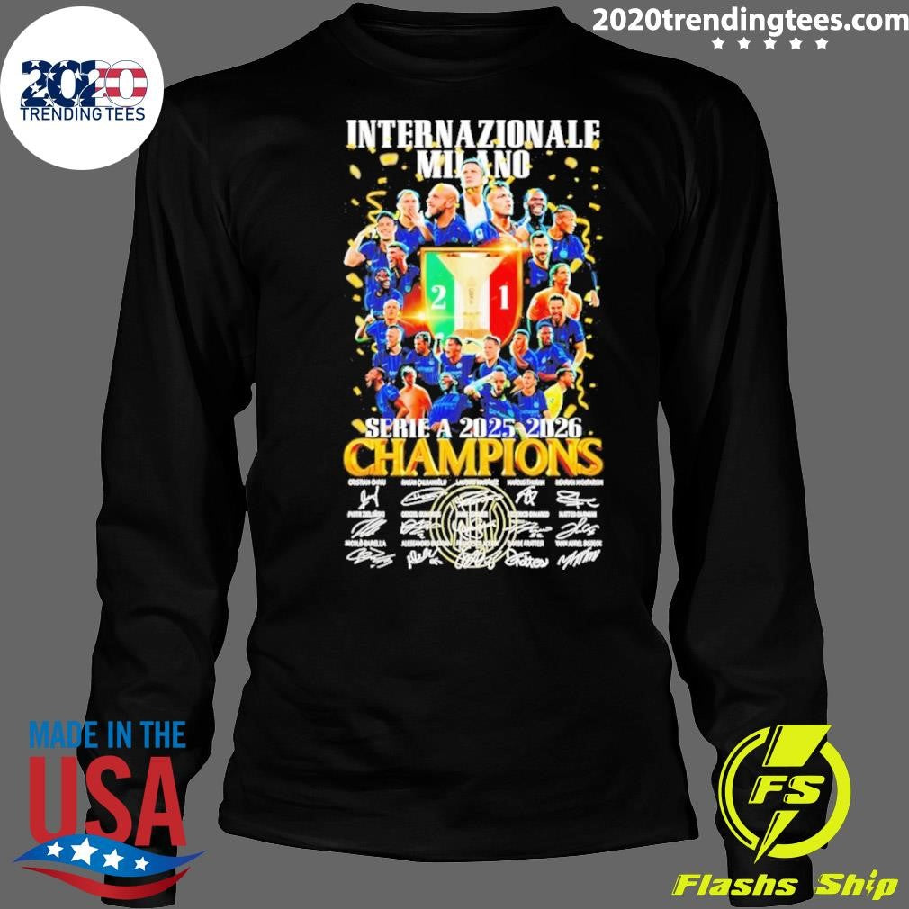 Internazionale Milano Inter Milan Serie A 2025-2026 Champions Signatures Shirt