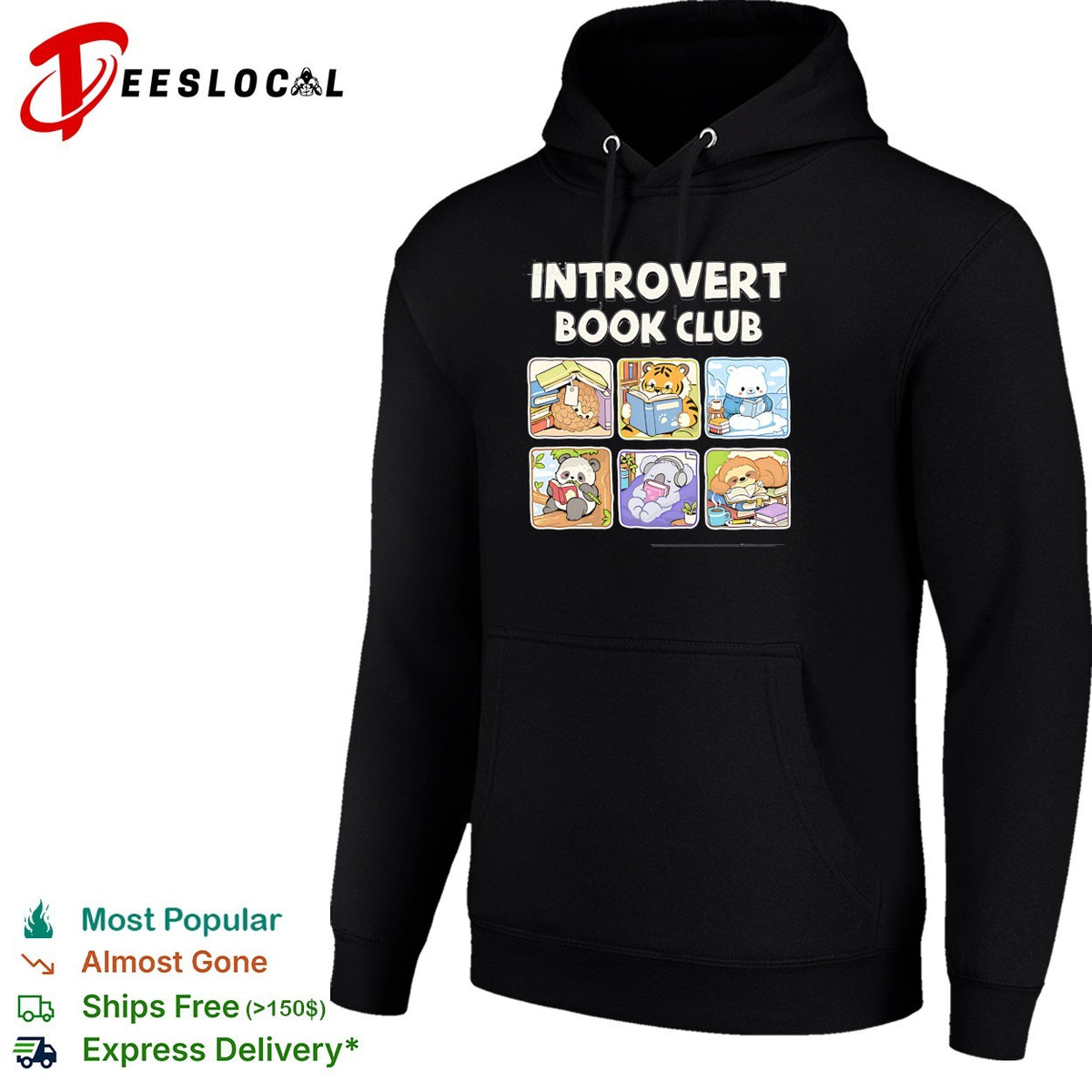 Introvert Book Club Pangolin Tiger Polar Bear Panda Koala Sloth cute animal shirt