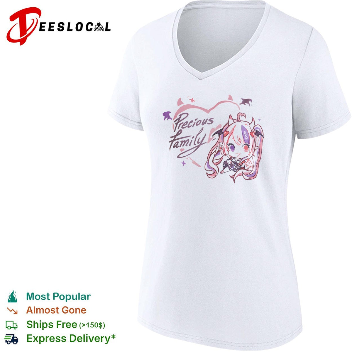 Ironmouse Precious Family VTuber Anime Chibi Character Kawaii Demon shirt