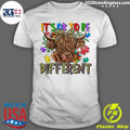 It’s Ok To Be Different Cute Highland Cow Autism Awareness Shirt
