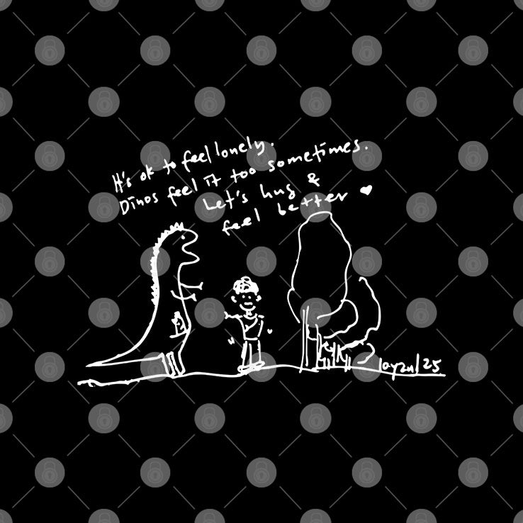 It’s Ok To Feel Lonely Inspirational Dino Shirt