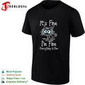 It’s fine I’m fine everything is fine panicking spiky creature humor shirt
