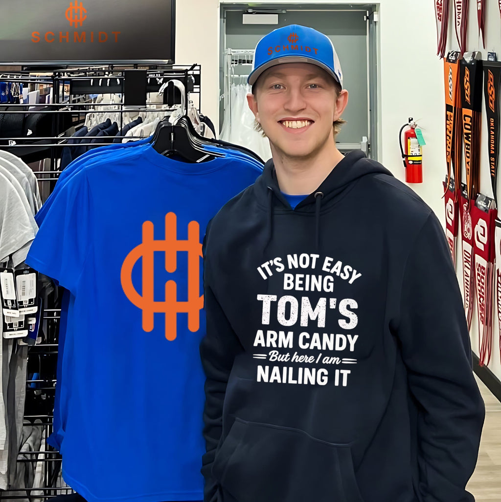 It’s not easy being Tom’s arm candy but here I am nailing it shirt