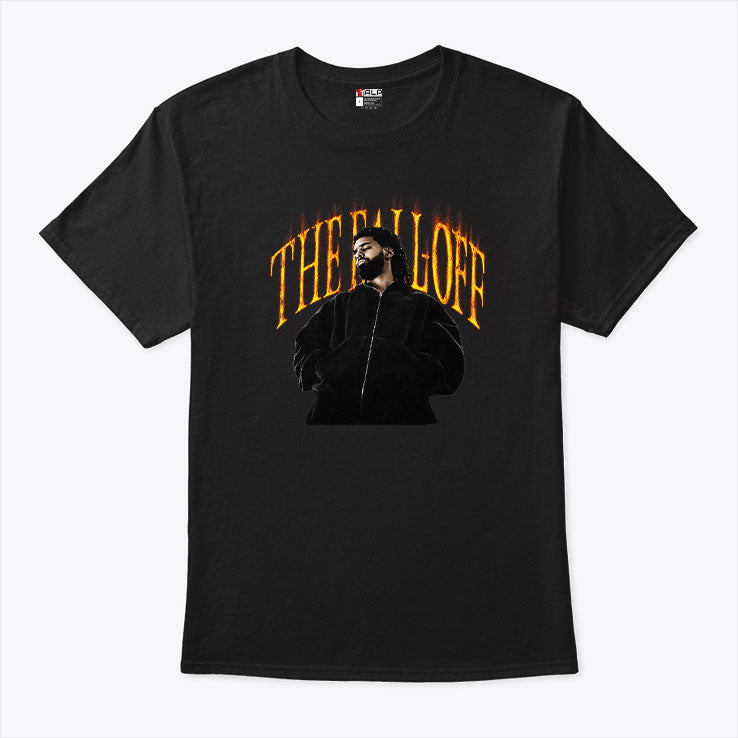 J Cole The Fall Off World Tour 2026 Merch Neon Face Tour Dates T Shirt