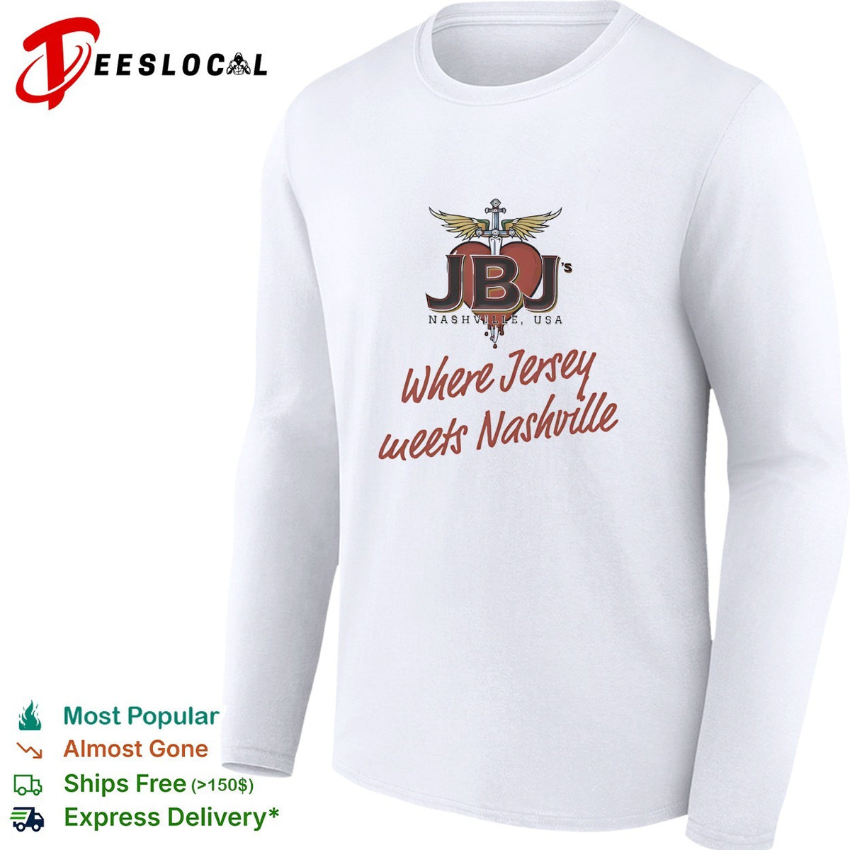 JBJ’s Nashville where Jersey meets Nashville logo shirt
