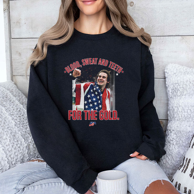 Jack Hughes Blood Sweet And Teeth For The Gold USA Hockey Shirt