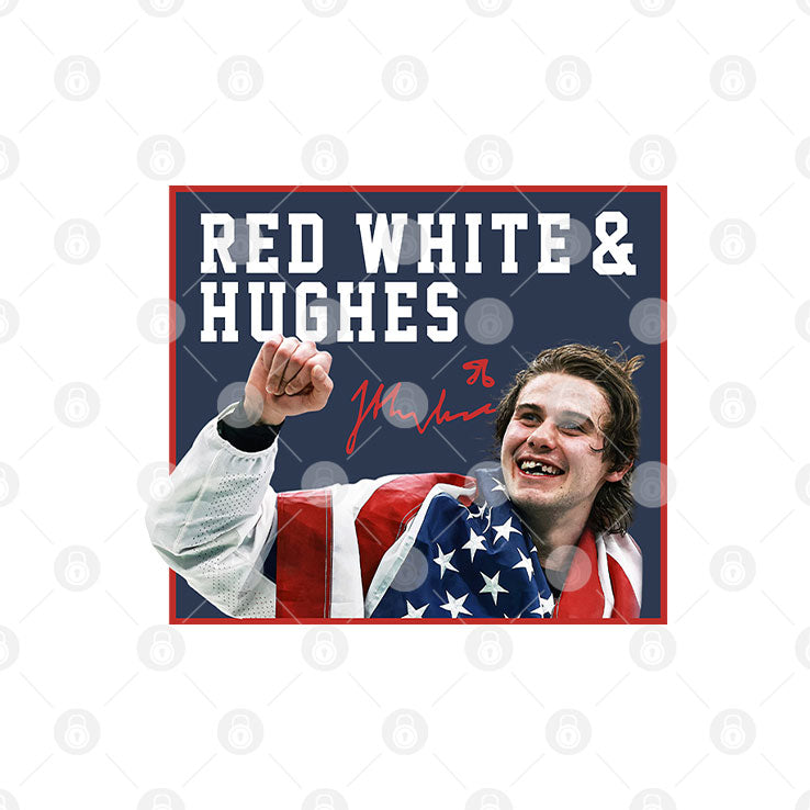 Jack Hughes USA Hockey Golden Goal 2026 Red White & Hughes Hockey T Shirt