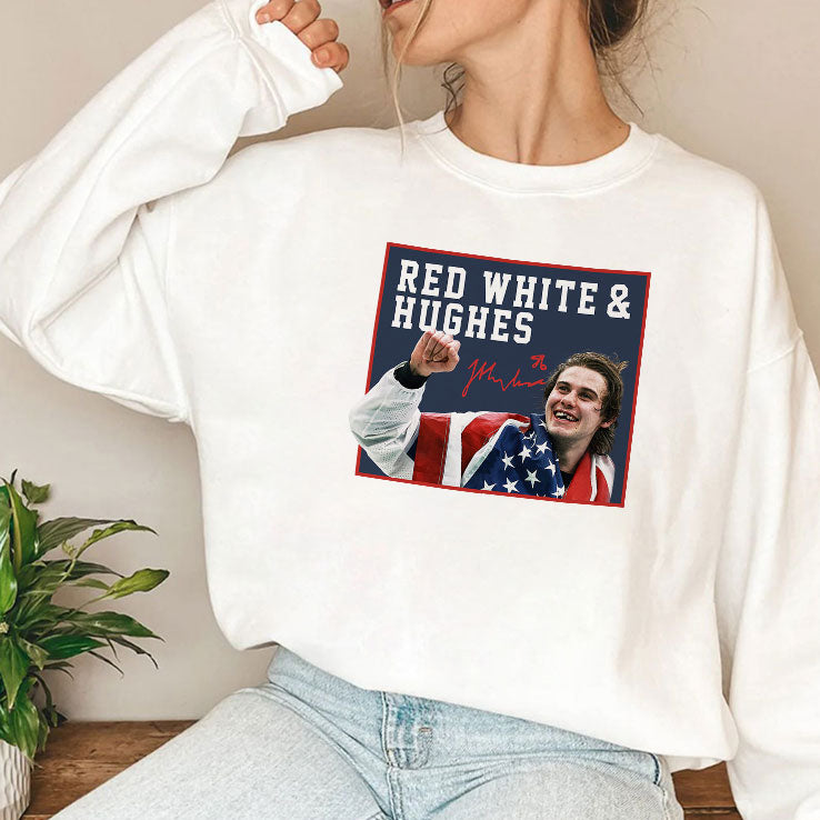 Jack Hughes USA Hockey Golden Goal 2026 Red White & Hughes Hockey T Shirt
