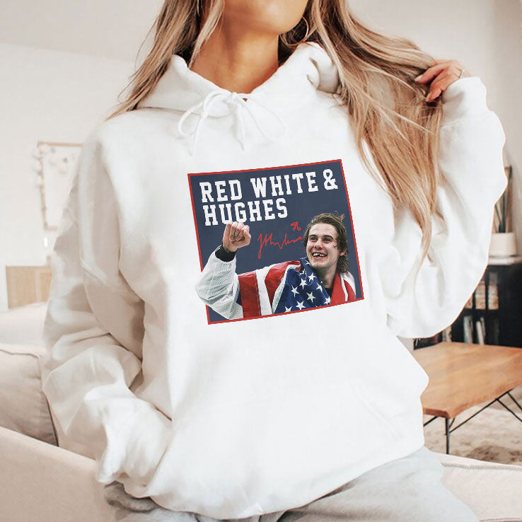 Jack Hughes USA Hockey Golden Goal 2026 Red White & Hughes Hockey T Shirt