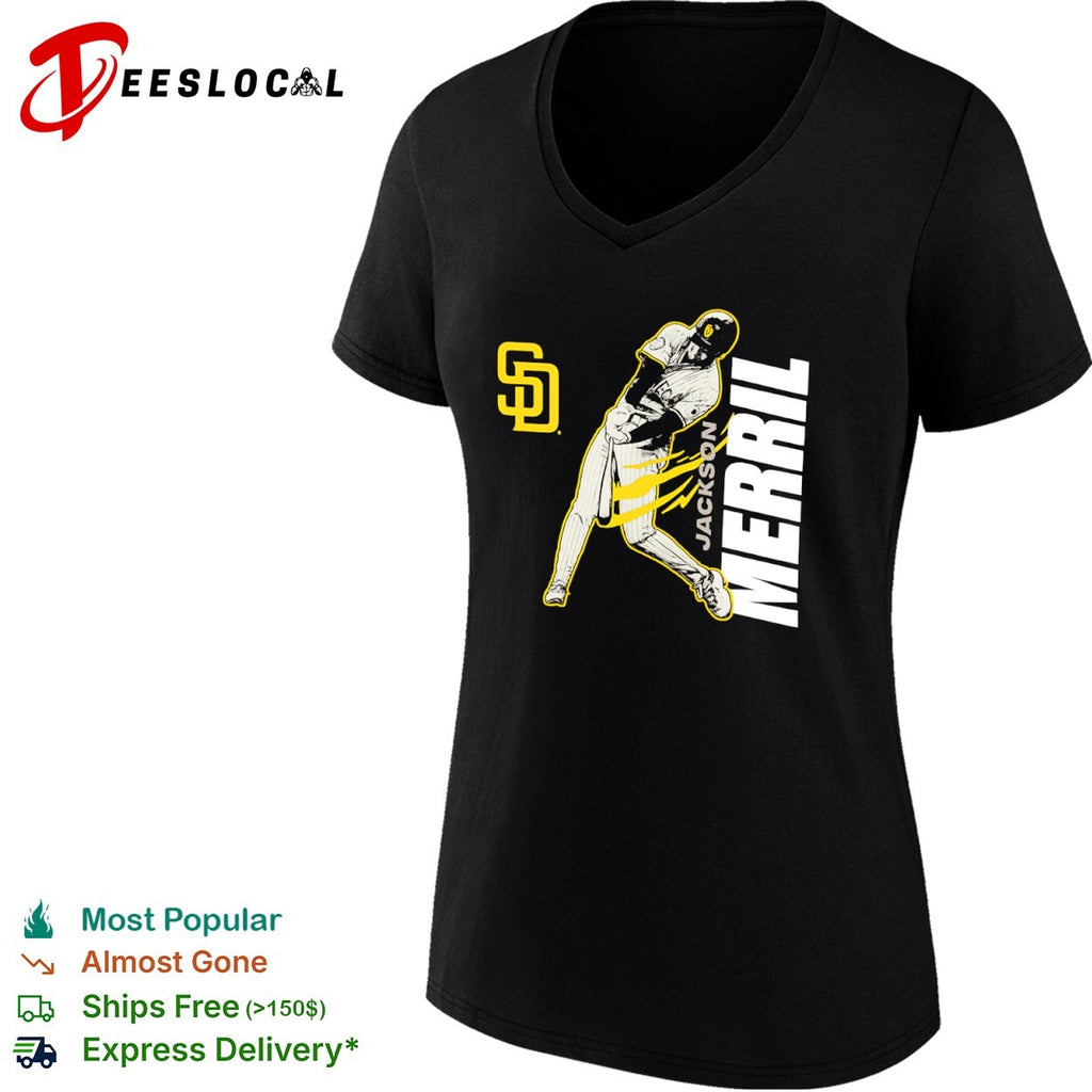 Jackson Merrill San Diego Padres SD swinging shirt
