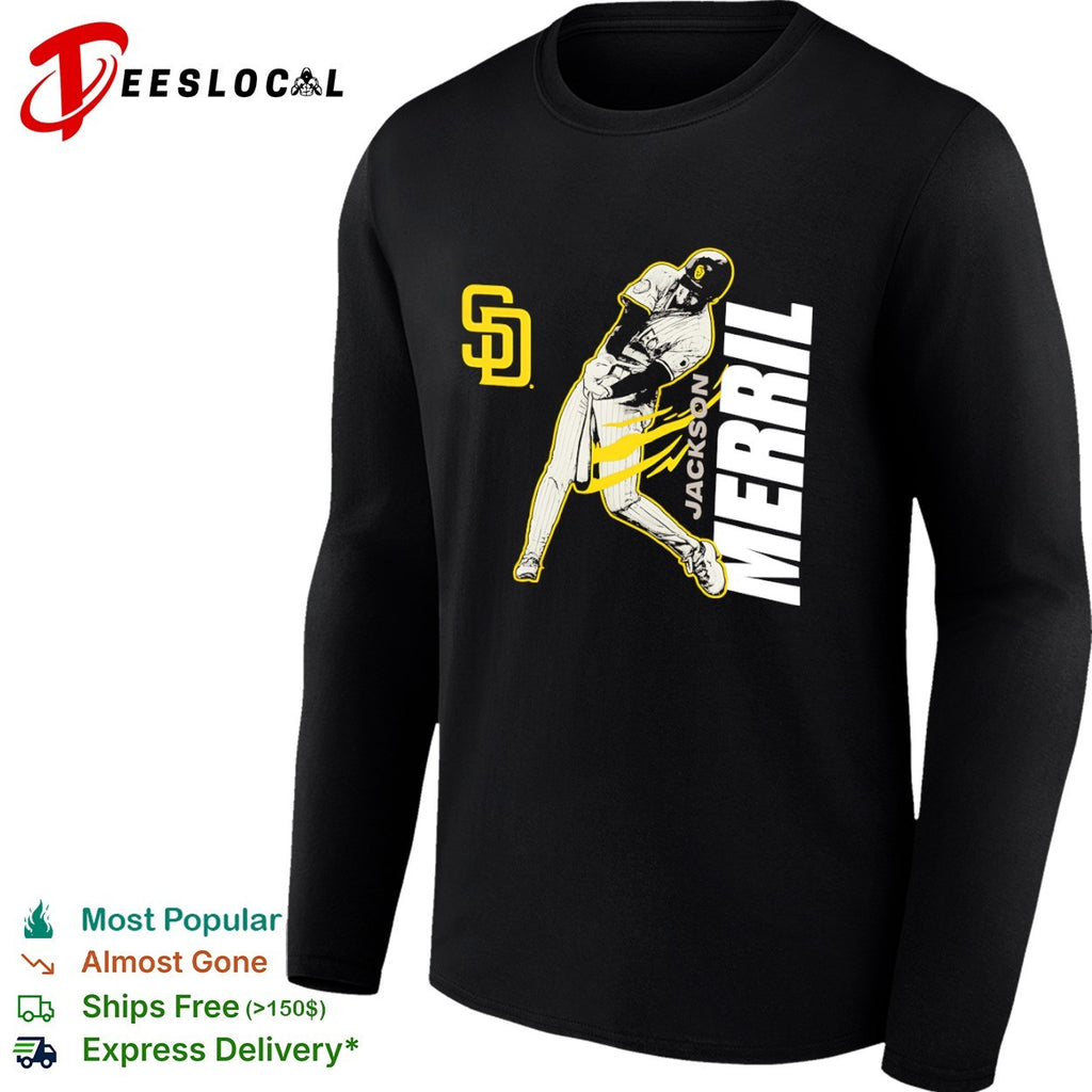 Jackson Merrill San Diego Padres SD swinging shirt