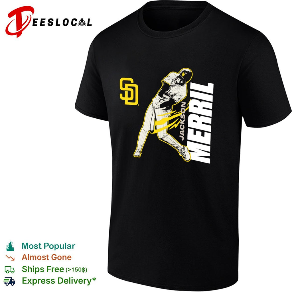 Jackson Merrill San Diego Padres SD swinging shirt